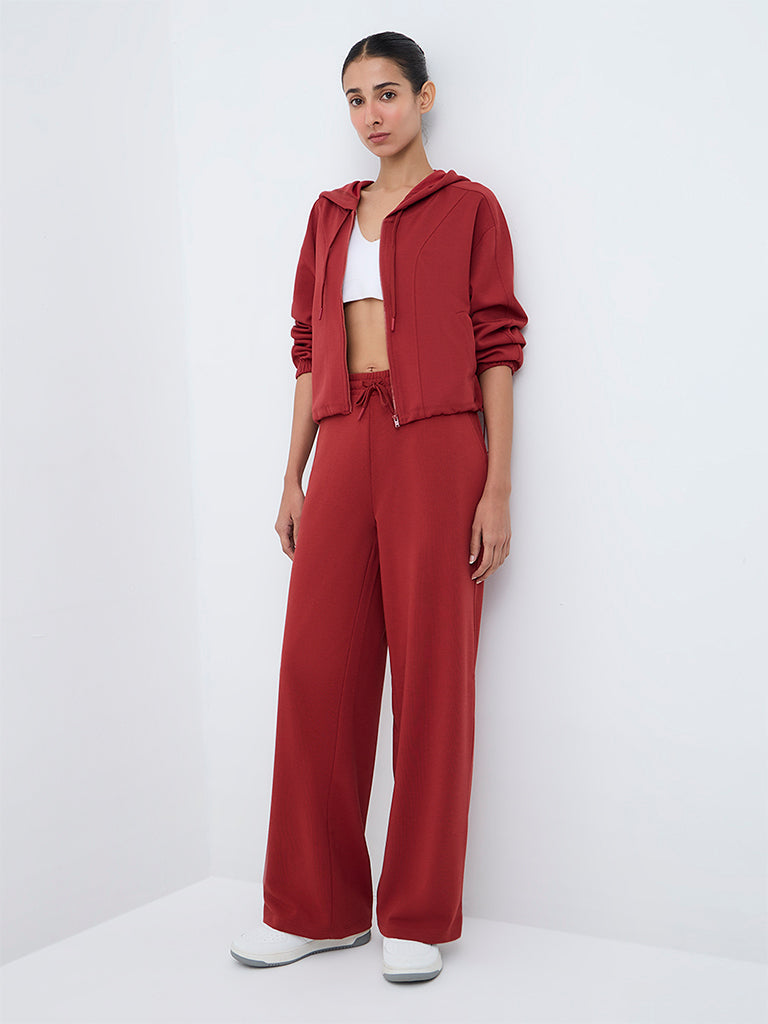 Nuoflexx Rust Solid High-Rise Track Pants