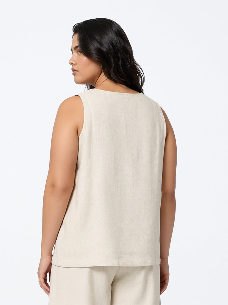 Gia Light Beige Solid Top with Frog Fastening