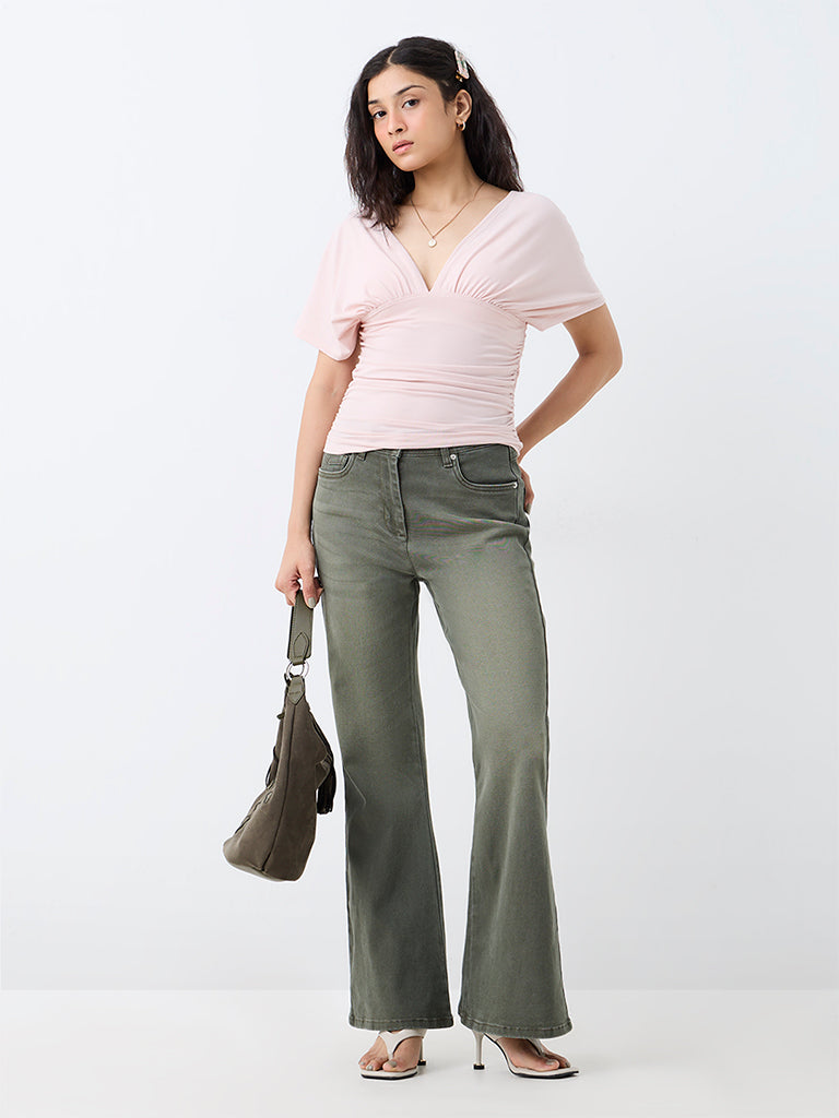 Nuon Light Pink Ruched Top