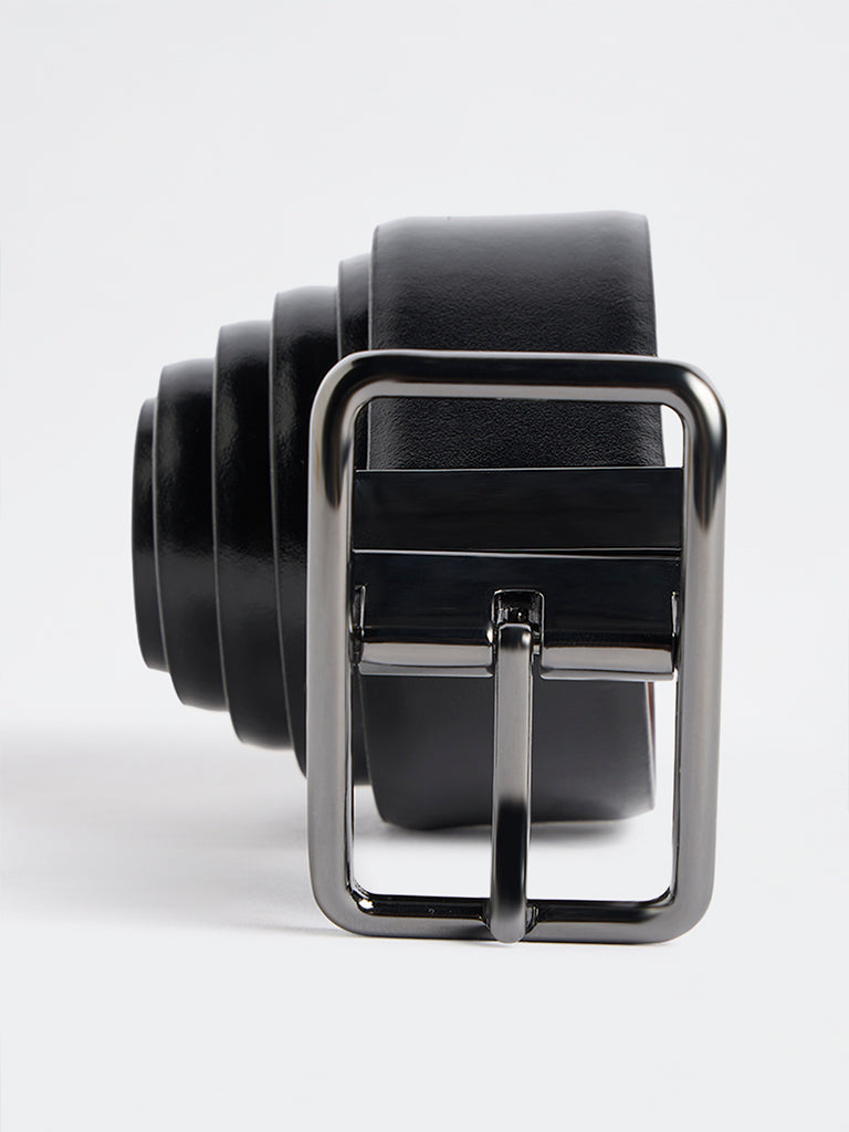 WES Formals by Westside Black Rectangular Buckle Belt