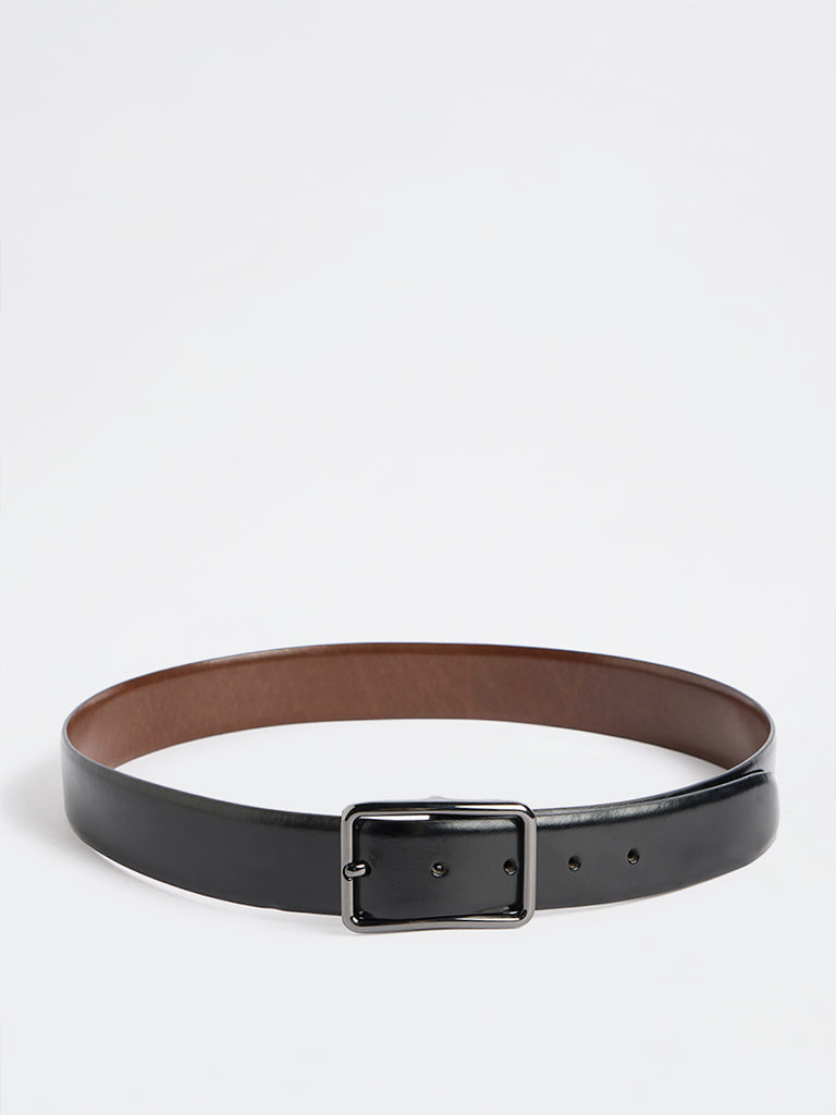 WES Formals by Westside Black Rectangular Buckle Belt