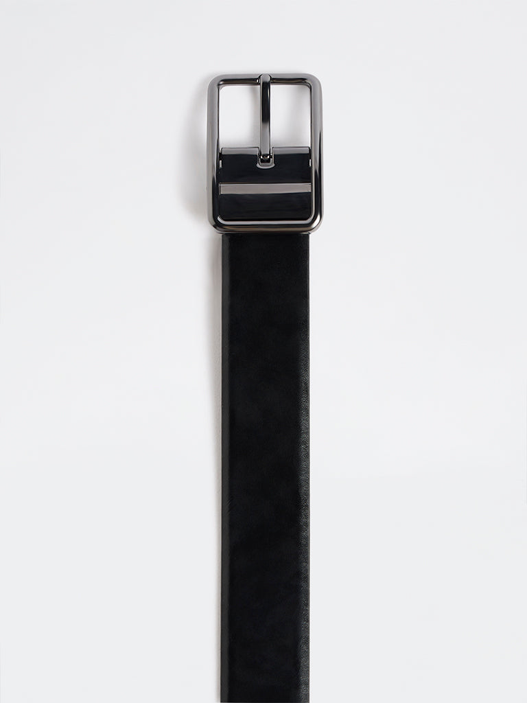 WES Formals by Westside Black Rectangular Buckle Belt