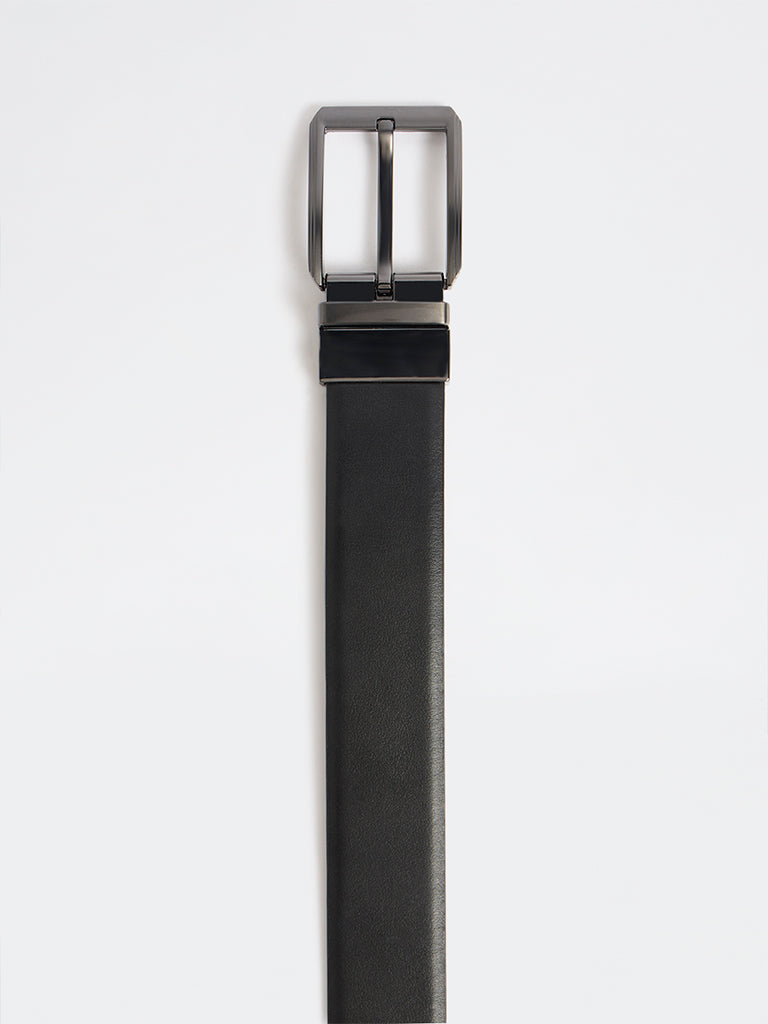 WES Formals by Westside Black Rectangular Buckle Belt