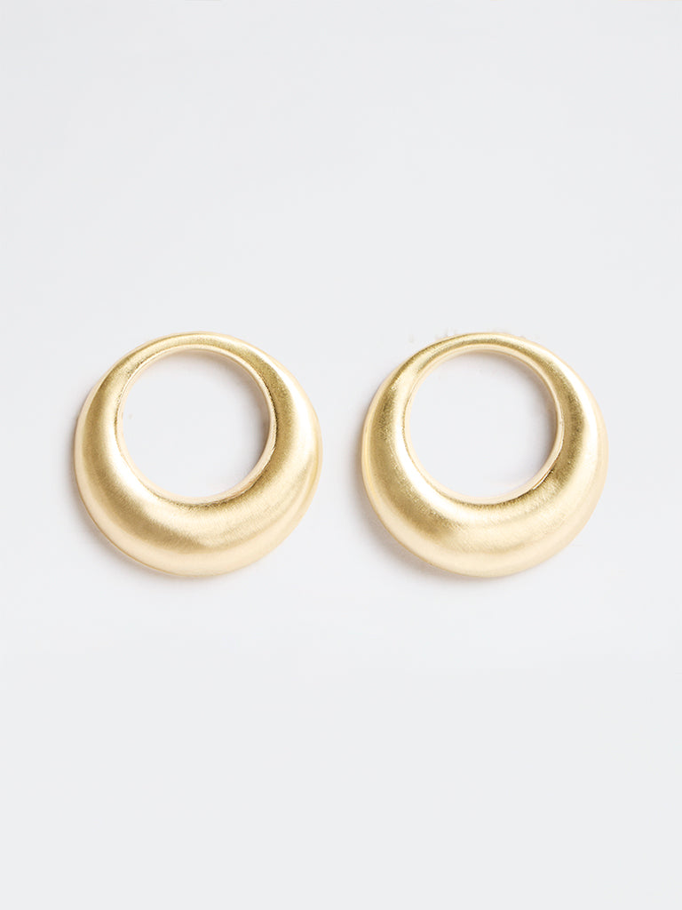 Westside Accessories Gold Circular Statement Stud Earrings