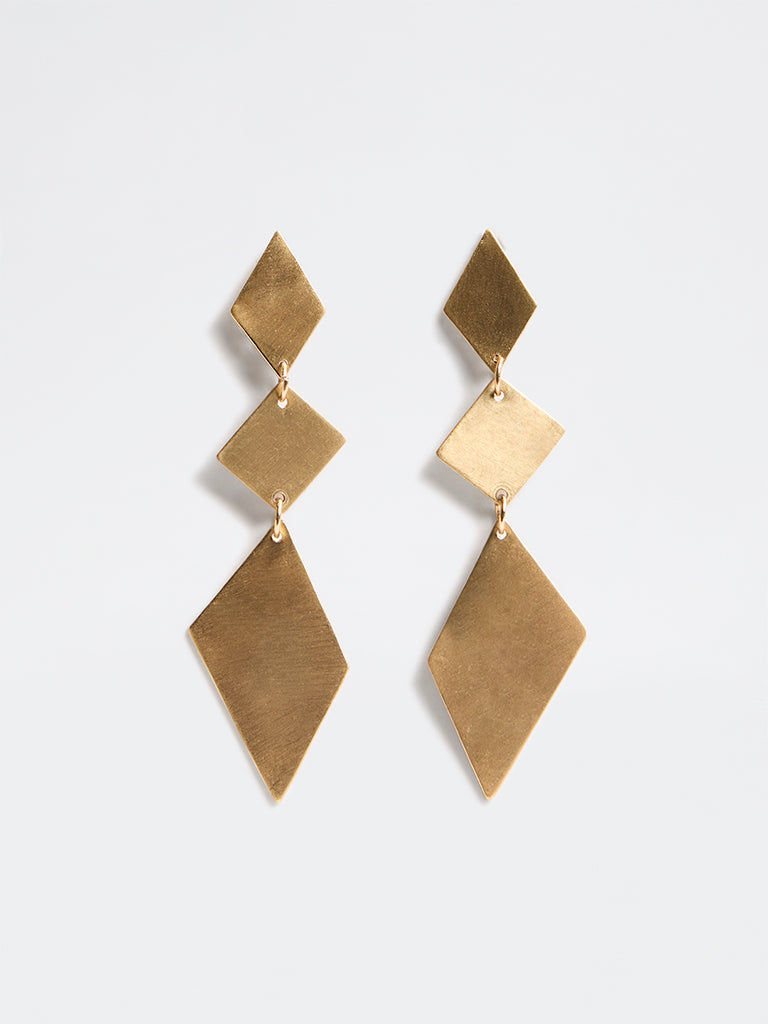 Westside Accessories Gold Geometric Statement Dangler Earrings