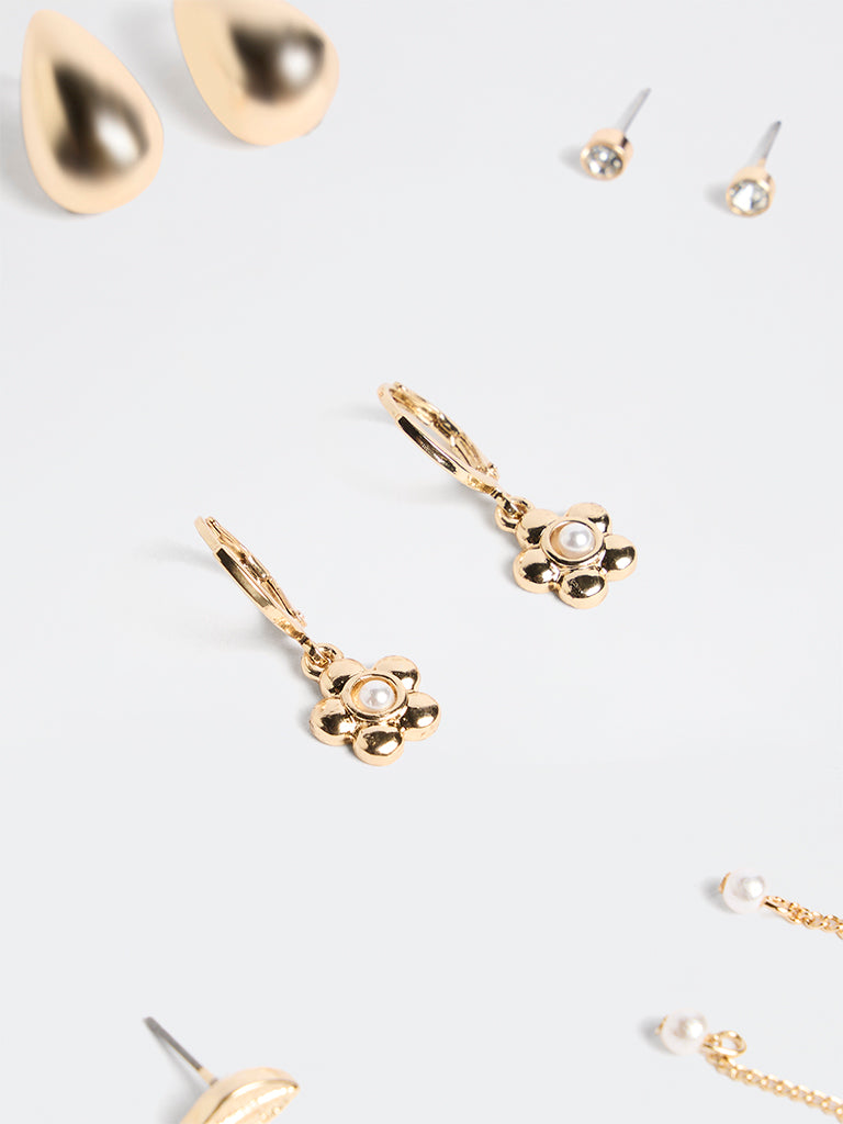 Westside Accessories Gold Hoop and Stud Earrings - Pack of 6