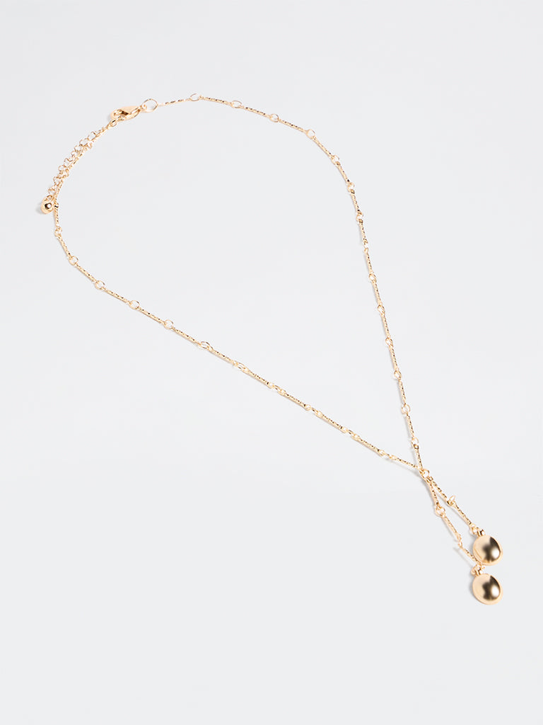 Westside Accessories Gold Dainty Y-Chain Necklace