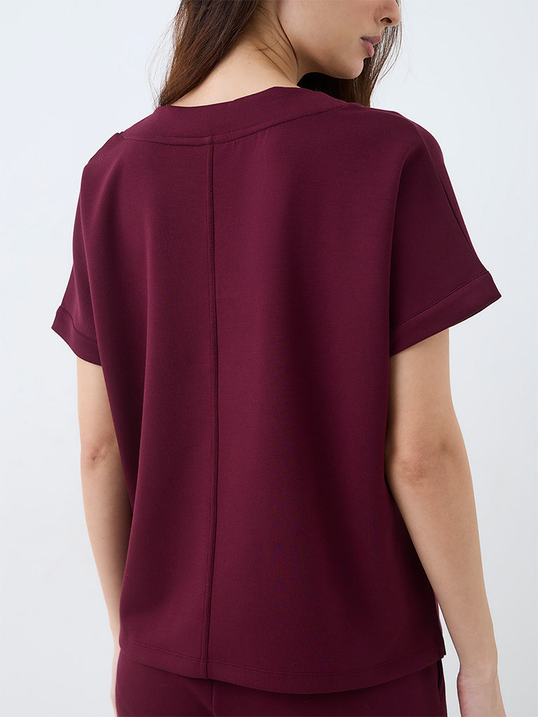 Wunderlove Wine Solid T-Shirt