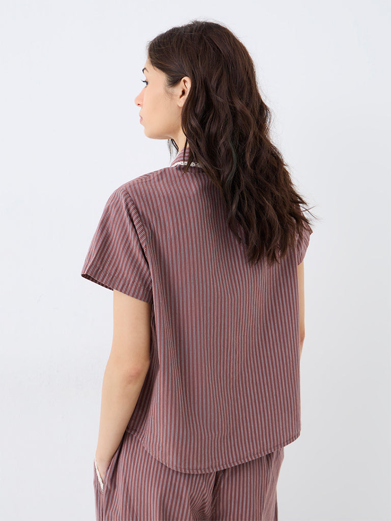 Superstar Brown Striped Shirt