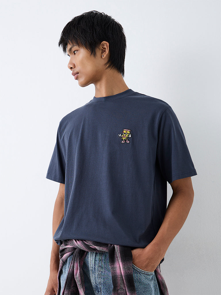 Nuon Navy Patch-Detail Relaxed-Fit Cotton T-Shirt