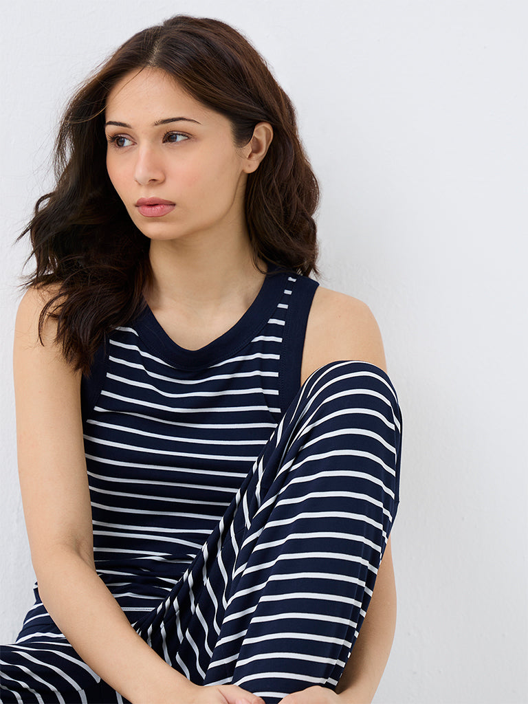 Superstar Navy Striped Tank Top