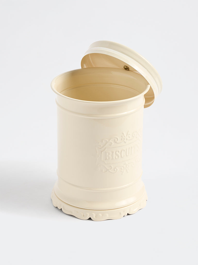 Westside Home Ivory Victorian Style Biscuit Jar with Lid