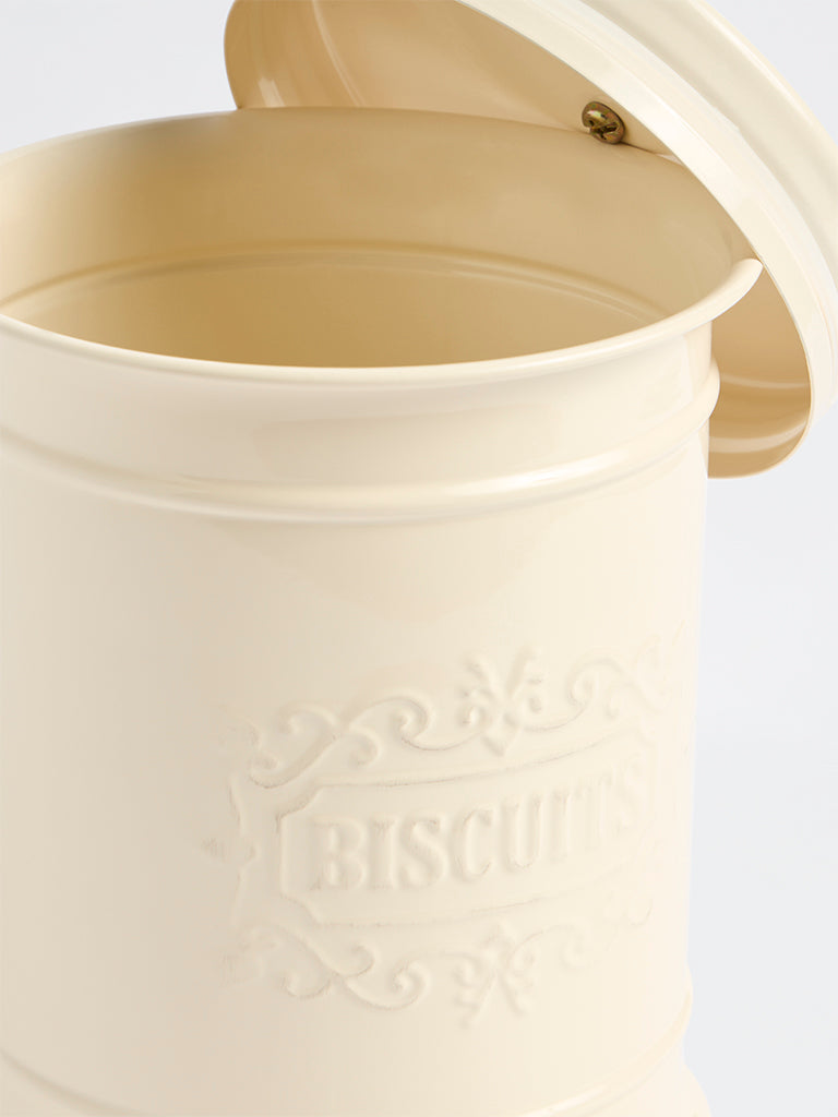 Westside Home Ivory Victorian Style Biscuit Jar with Lid