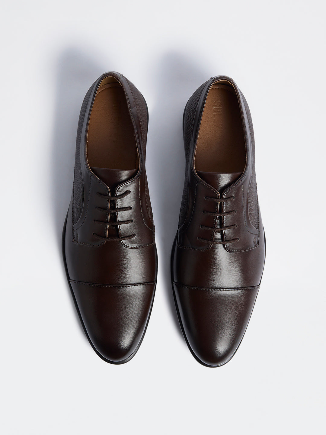 SOLEPLAY Brown Textured Derby Shoes