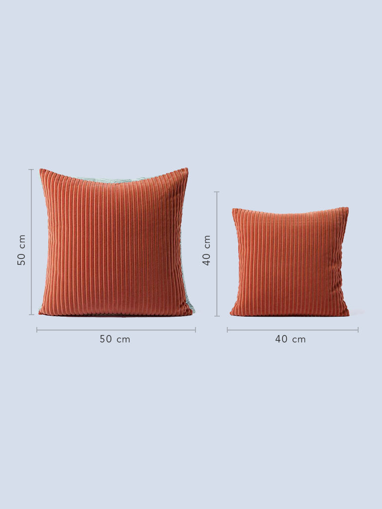 Westside Home Dark Rust Ribbed Corduroy Cushion Cover