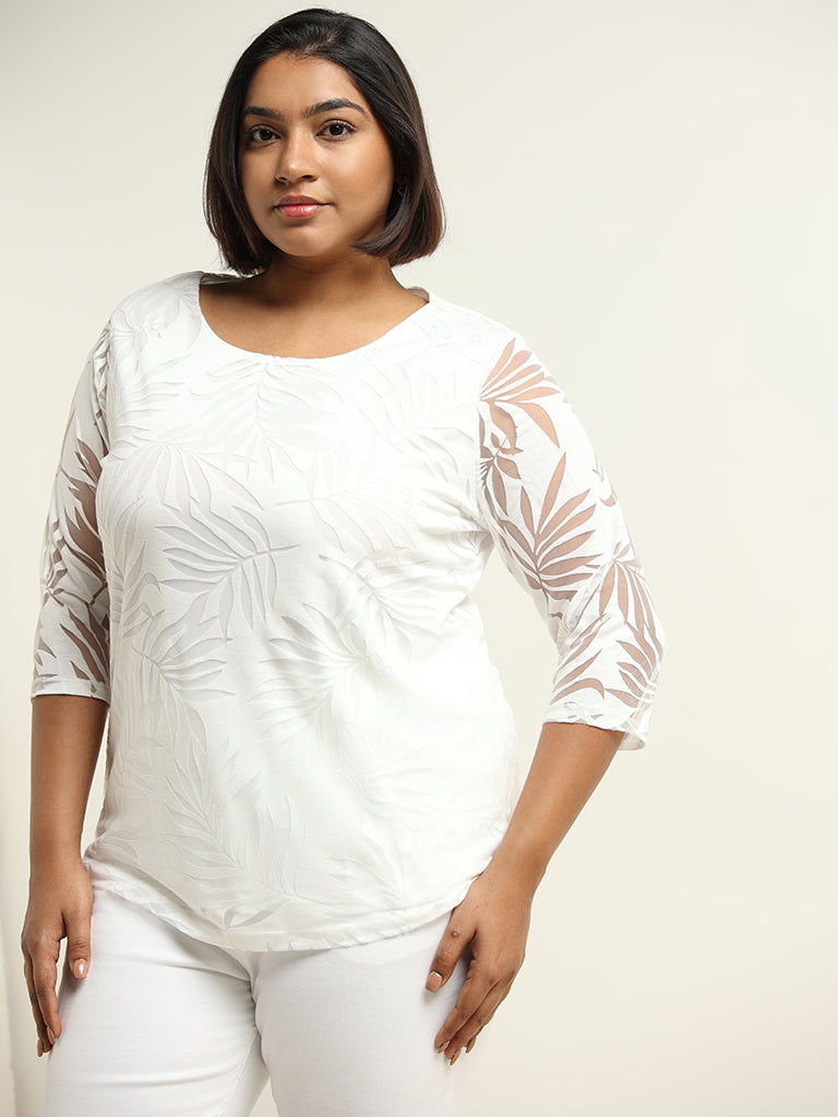 Gia White Patterned Top
