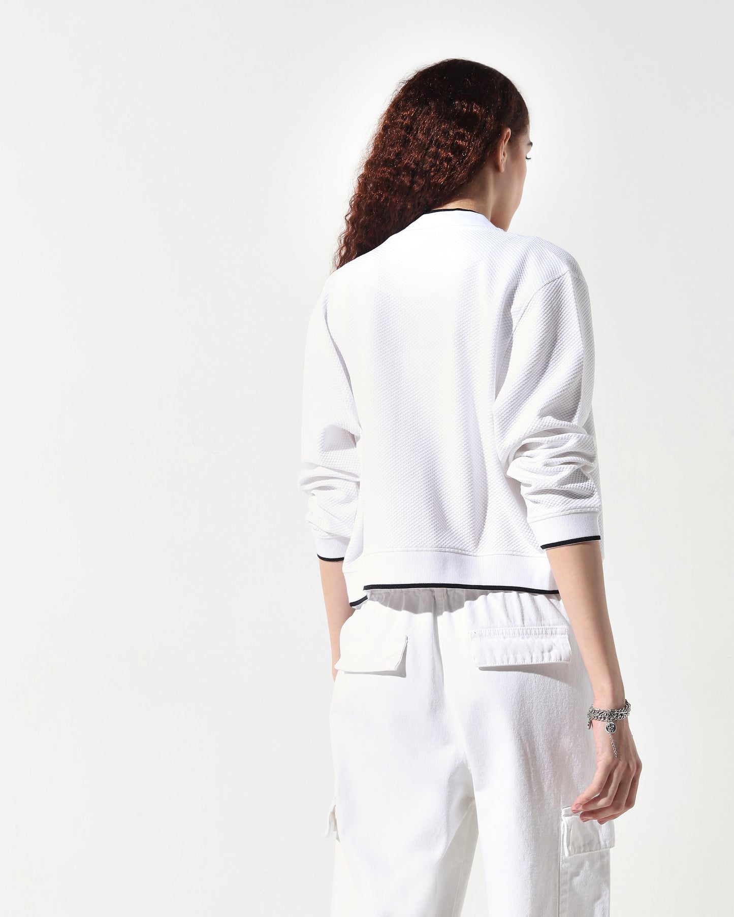 Studiofit White Self-Textured Jacket
