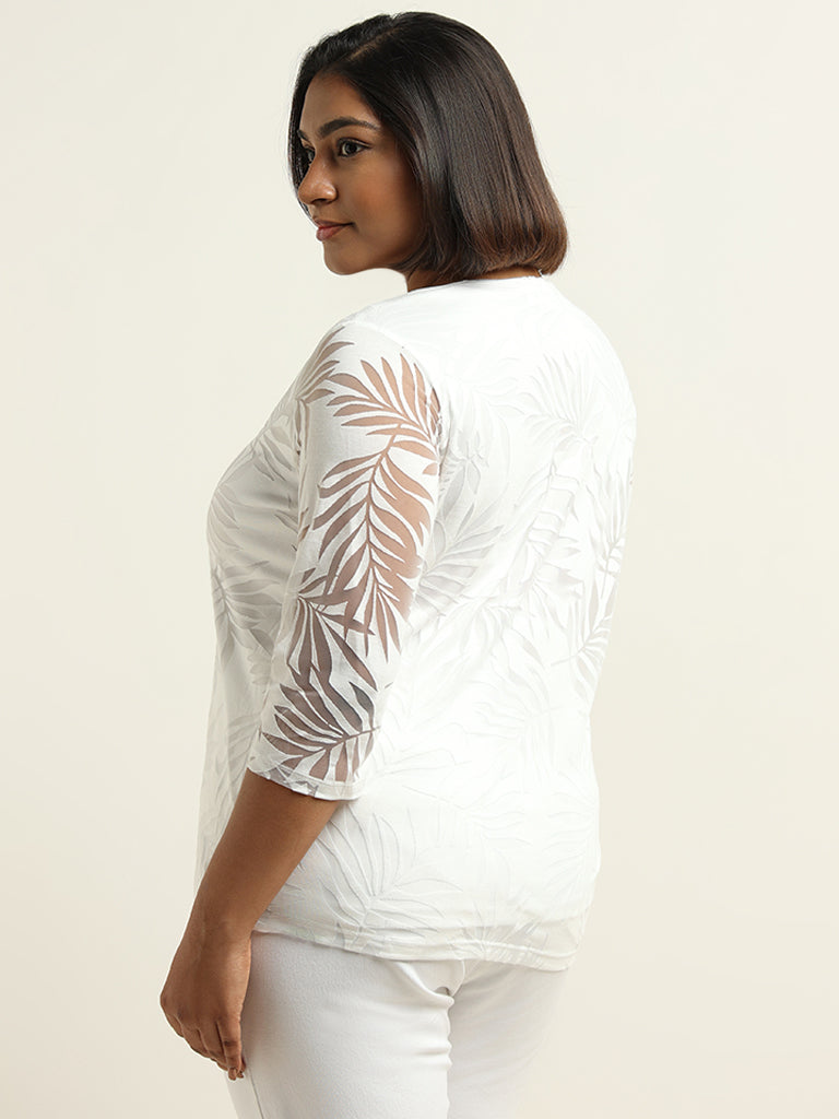 Gia White Patterned Top