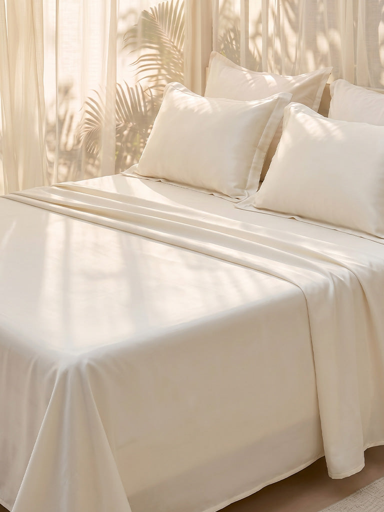 Westside Home White Solid King Bed Sheet Set