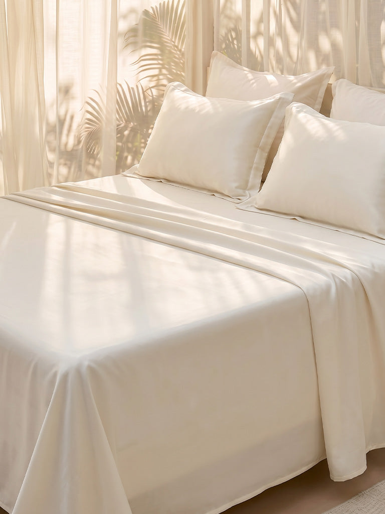 Westside Home White Solid Queen Bed Sheet Set