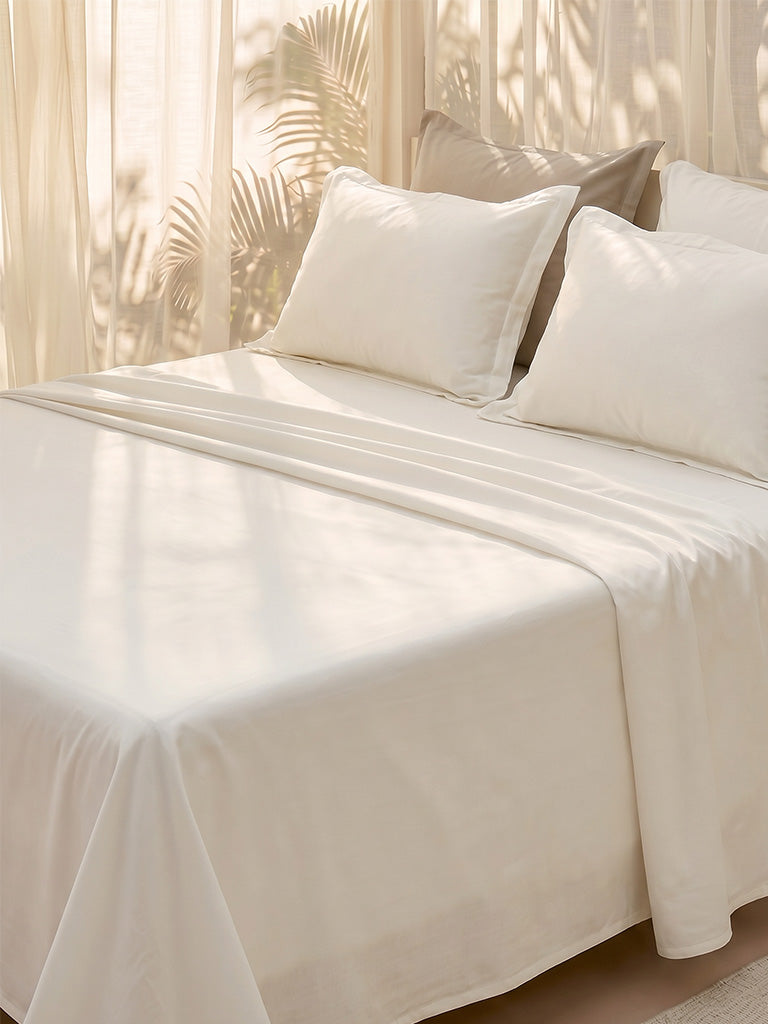 Westside Home White Solid Queen Bed Sheet Set
