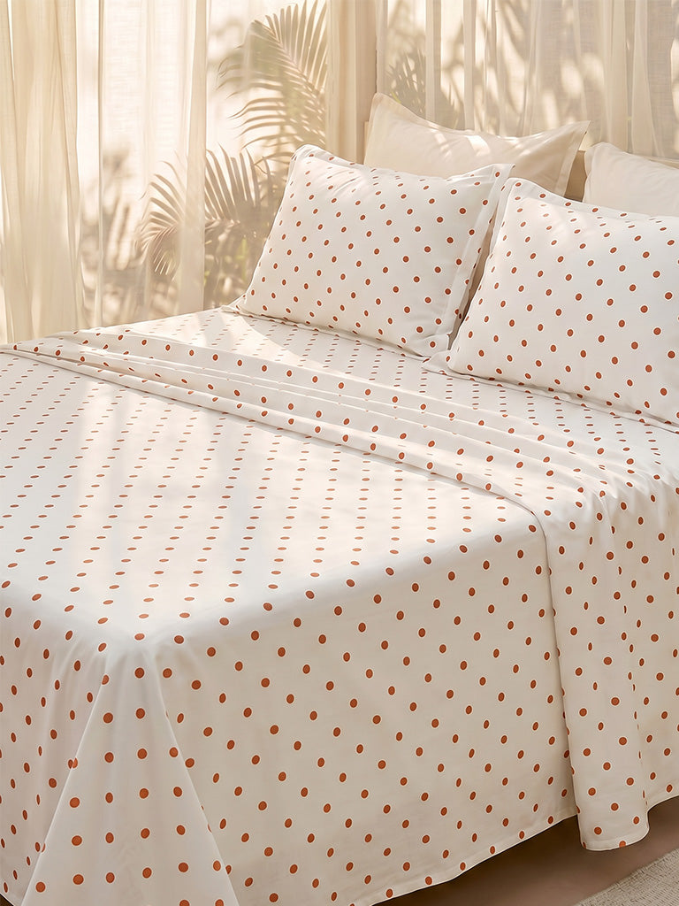 Westside Home Pink Polka Dot King Bed Sheet Set