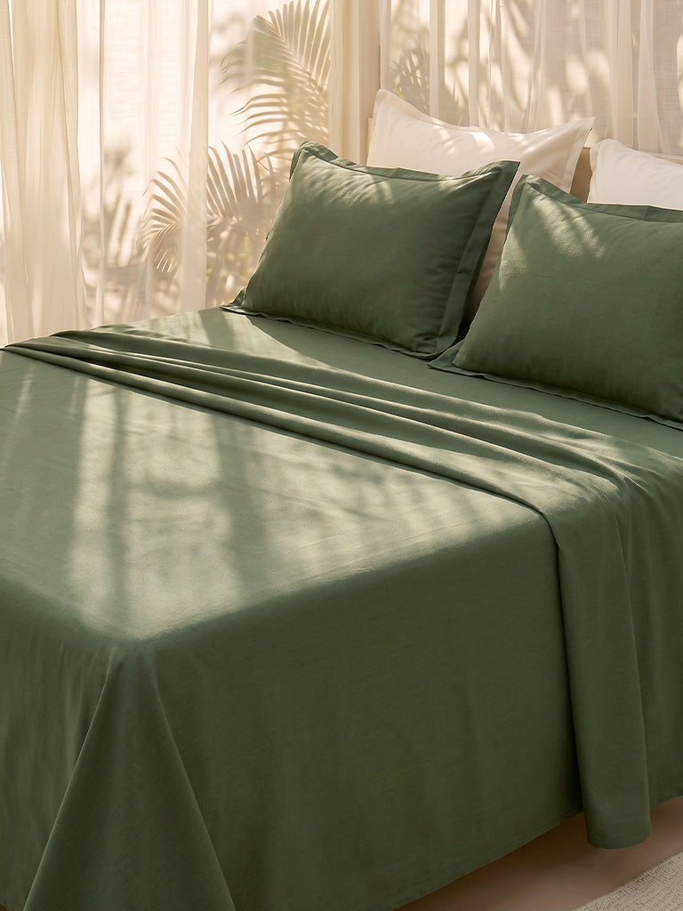Westside Home Olive Solid King Bed Sheet Set