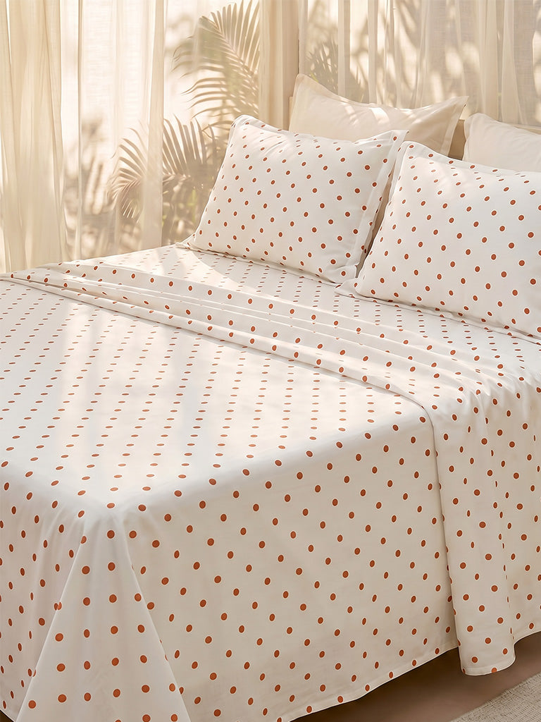 Westside Home Pink Polka Dot Queen Bed Sheet Set