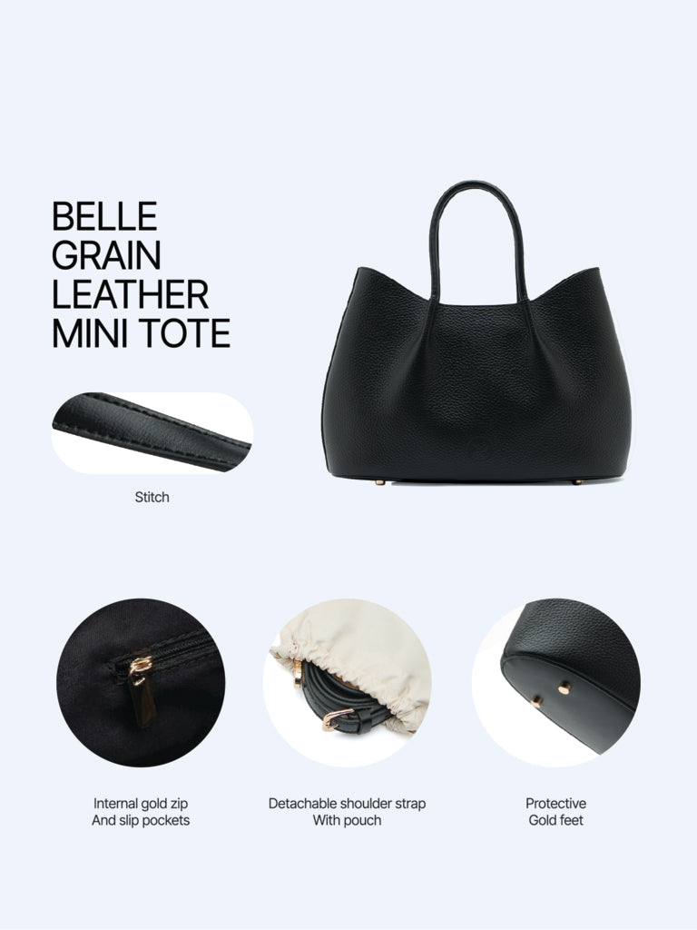 Belle Grain Leather Mini Tote