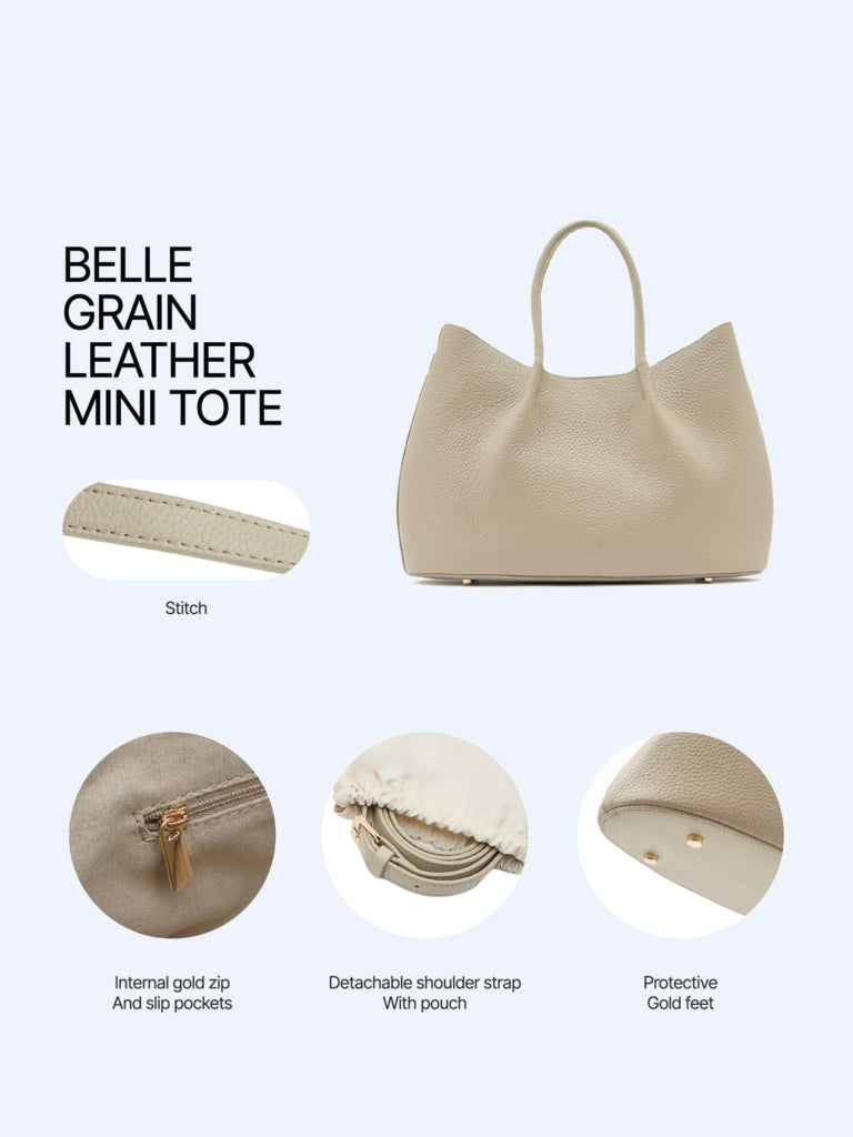 Belle Grain Leather Mini Tote