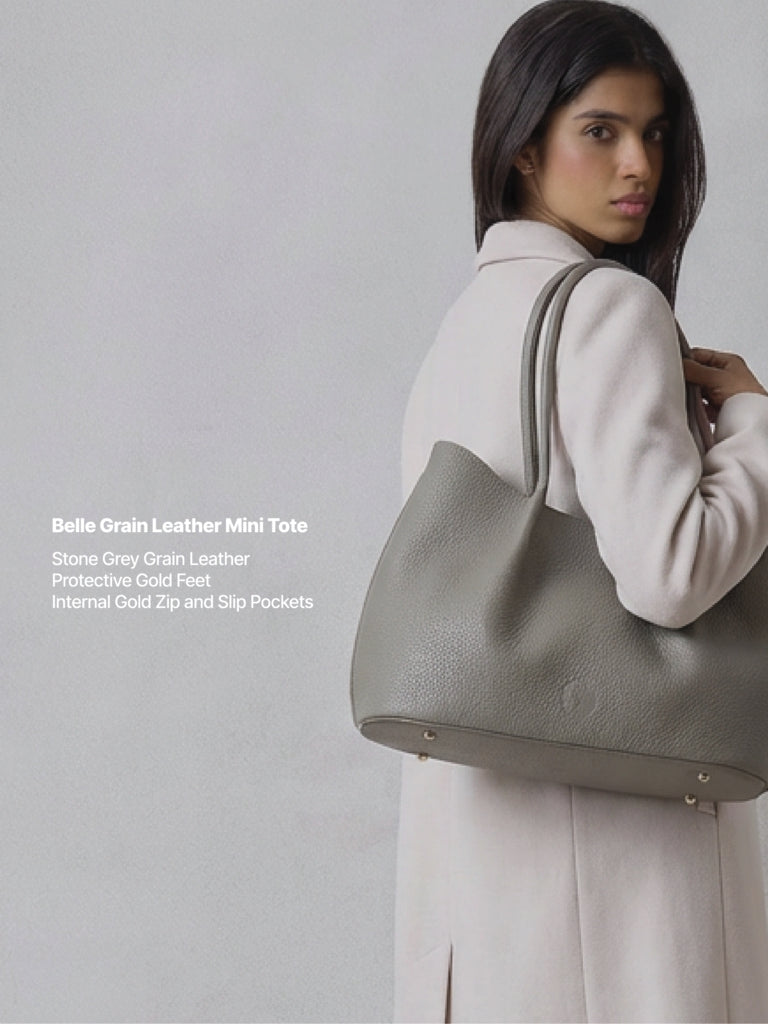 Belle Grain Leather Mini Tote