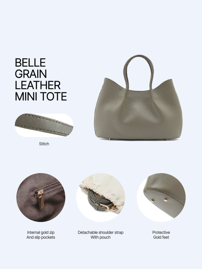 Belle Grain Leather Mini Tote