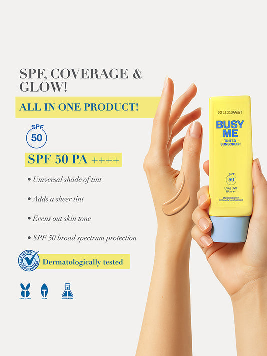 Studiowest Busy Me SPF 50 PA++++ Tinted Sunscreen - 40 gm