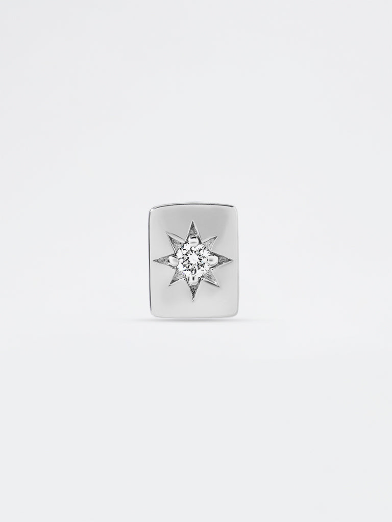 Pome Luxe Men's Star-Set Lab Diamond Rectangle Stud Earrings