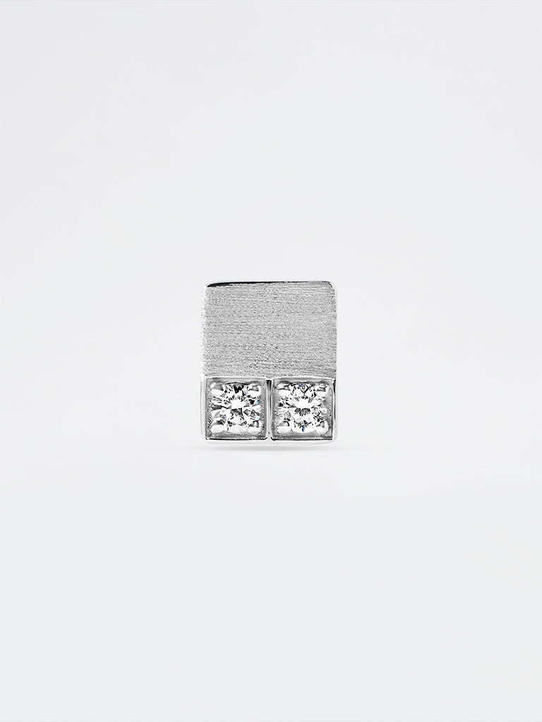 Pome Luxe Men's Dual Stone Lab Diamond Square Stud Earrings