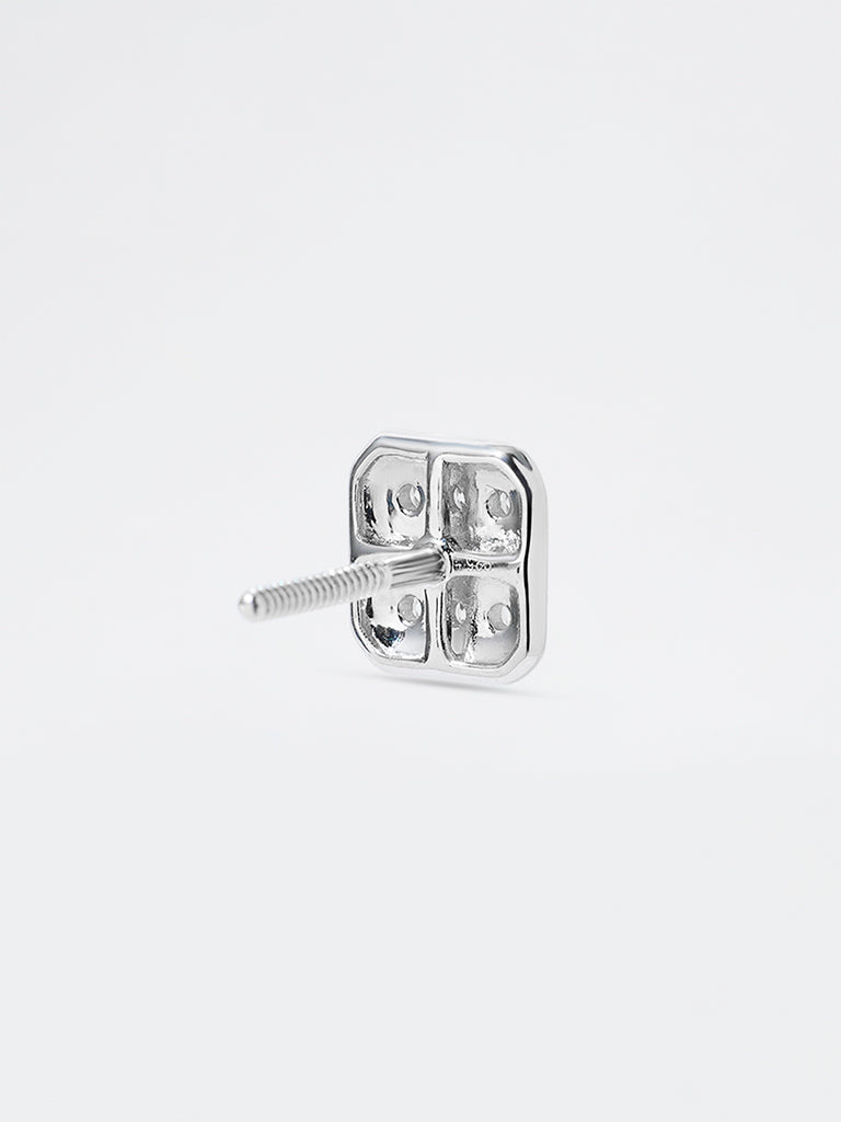 Pome Luxe Men's Square Pave Lab Diamond Stud Earrings