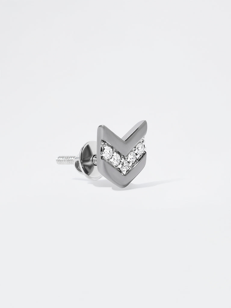 Pome Luxe Men's Arrow Lab Diamond Stud Earrings