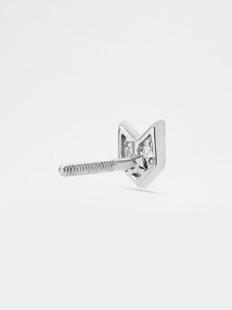 Pome Luxe Men's Arrow Pave Lab Diamond Stud Earrings