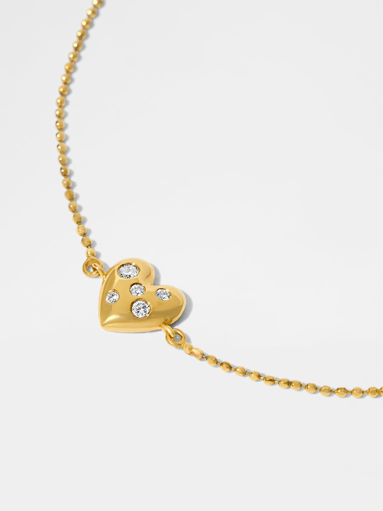 Yellow Lab Diamond Heart Bracelet