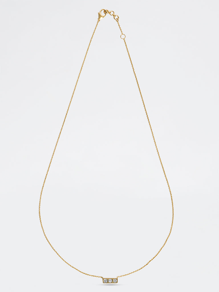 3 Stone Bezel Lab Diamond Necklace