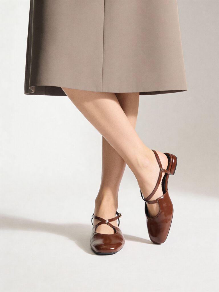 LUNA BLU Brown Slingback Mules
