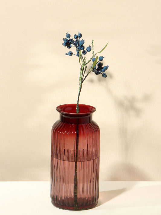 Westside Home Burgundy Tall Ribbed Vase