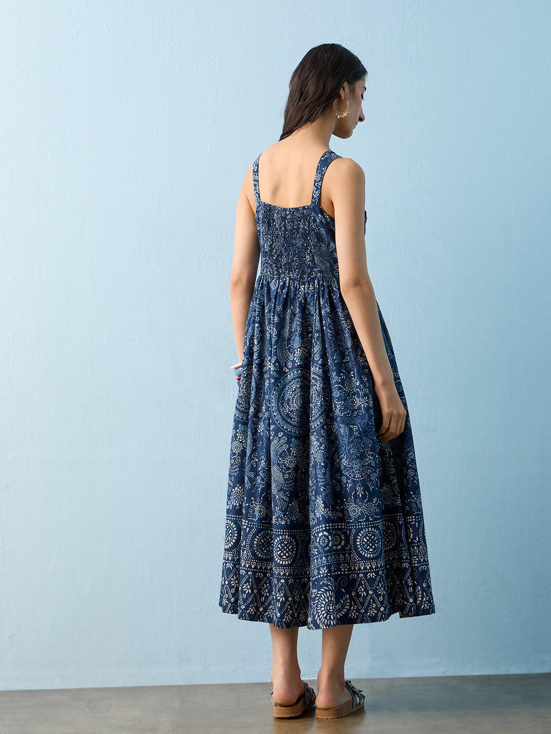 bombay paisley blue dress Buy Bombay Paisley Dark Blue Printed Cotton A-Line Dress from Westside