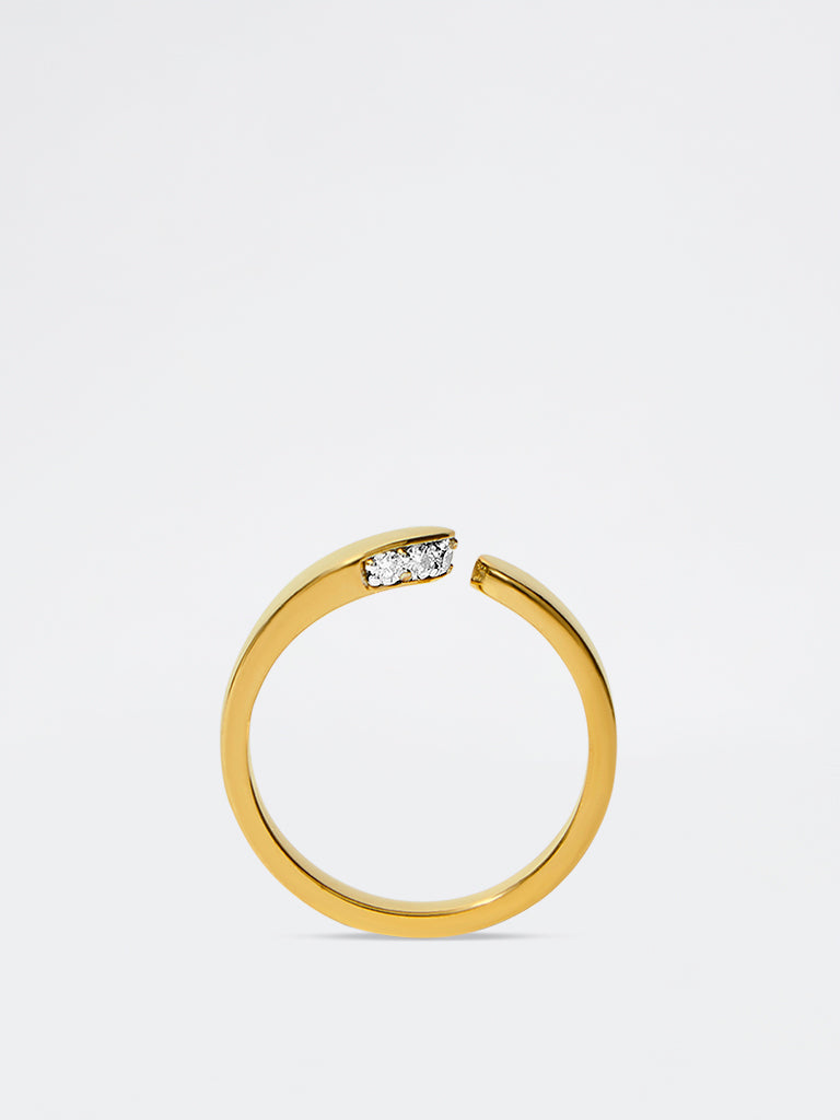 Yellow Lab Diamond Chevron Ring