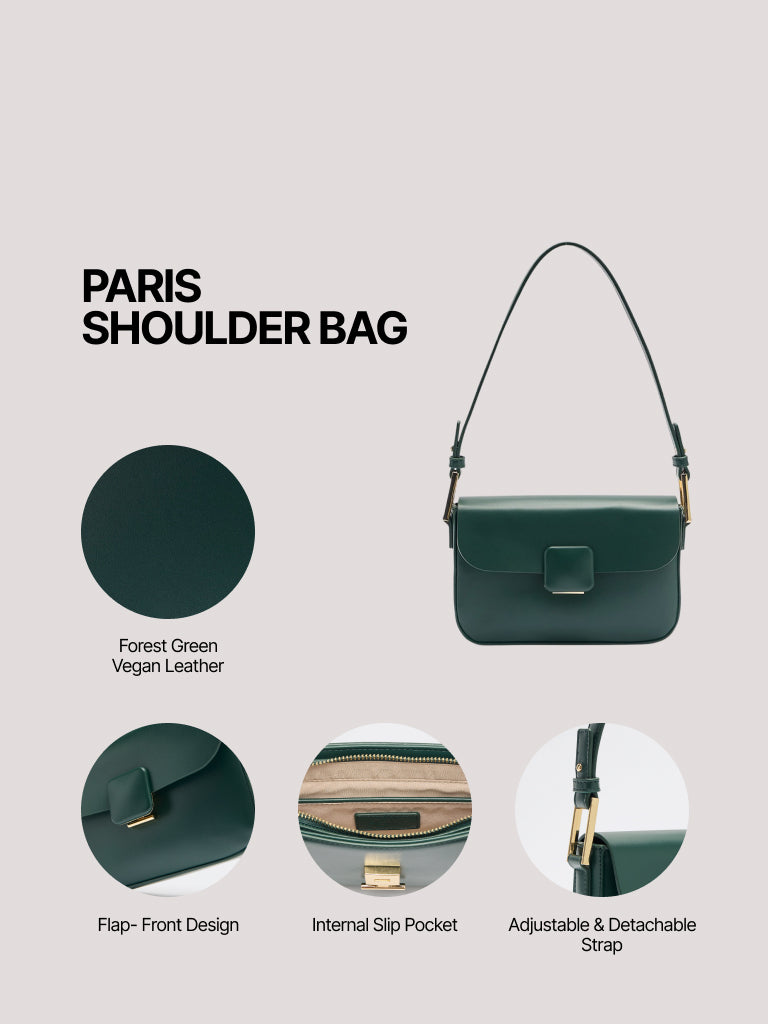Pome Luxe Paris Flap Closure Leather Sling Bag