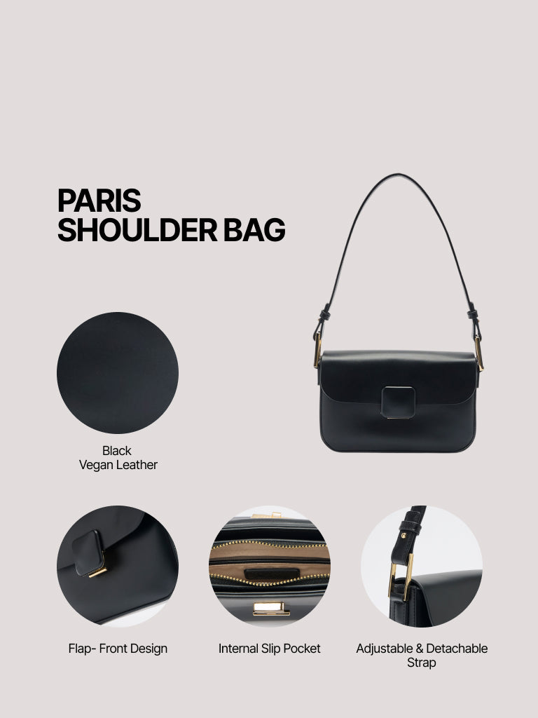 Pome Luxe Paris Flap Closure Leather Sling Bag