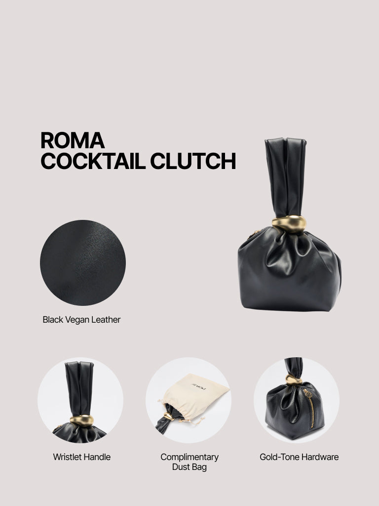 Pome Luxe Roma Wristlet Leather Clutch