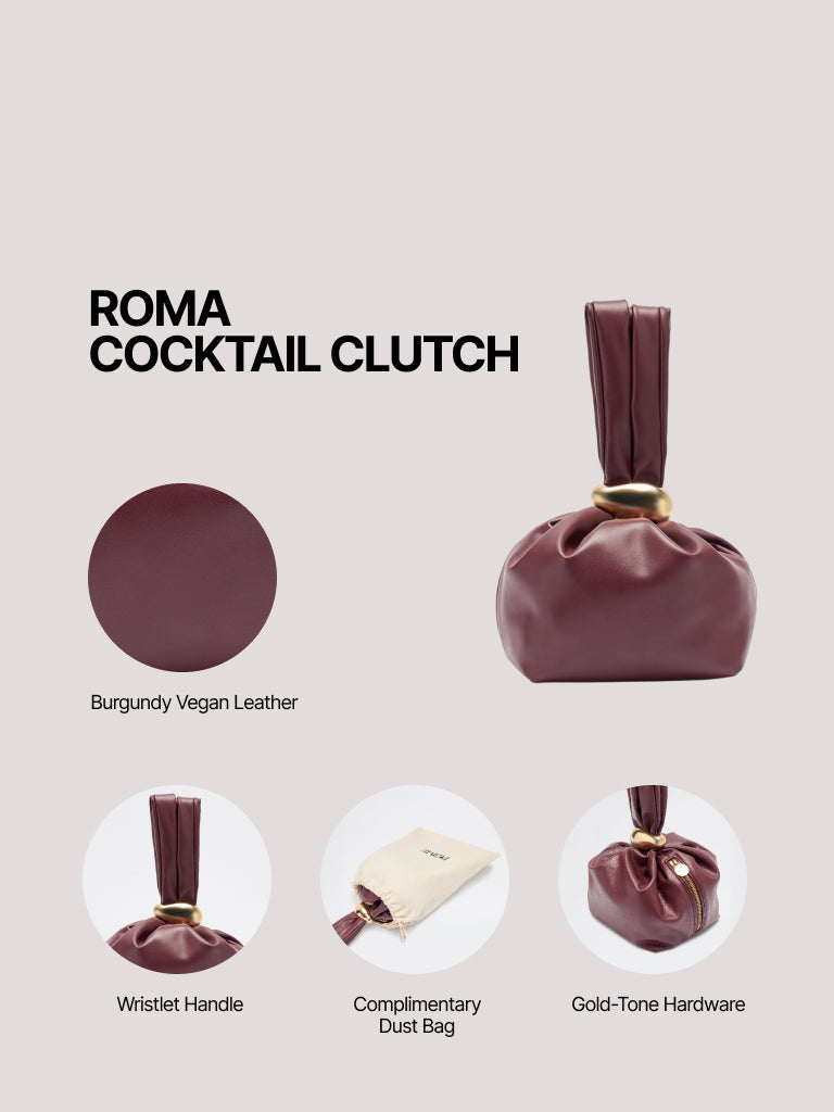 Pome Luxe Roma Wristlet Leather Clutch