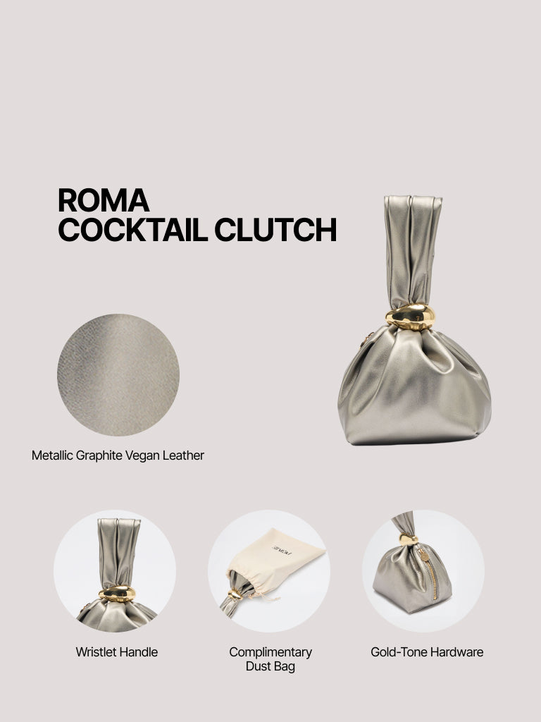 Pome Luxe Roma Wristlet Leather Clutch