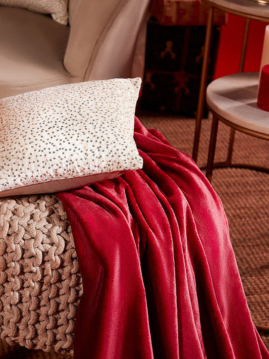 Westside Home Off White Sequin Embroidered Cushion Cover